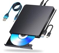 aelrsoch Reproductor externo de Blu ray compatible con Blu Ray Burner USB 3.0 / tipo C BD, grabadora de DVD y CD, reproductor Blu ray para PC, Windows 7-11 (negro)