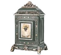 AELS Caja de memoria para urna para mascotas con ranura para fotos, urnas conmemorativas de perro para cenizas, urnas de cremación de gato o perro, verde oscuro