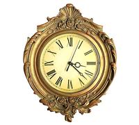 AELS Reloj de Pared Vintage, Estilo Europeo, Decorativo, Funciona con Pilas, para Sala de Estar, Dormitorio, Oficina, decoración, Color Dorado
