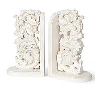 AELS Sujetalibros Vintage Resistentes, sujetalibros Decorativos para Libros Pesados, Soportes rústicos únicos para estantes, tapón para Libros, películas, CD, decoración de Granja, Blanco Envejecido