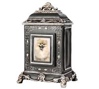AELS Urna para mascotas, caja de memoria para recuerdos con ranura para fotos, urnas conmemorativas de perro para cenizas, urnas de cremación de gatos o perros, color negro