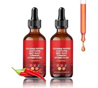 Aeluro - 2 gotas líquidas de pimienta de cayena natural de 60 ml, extracto líquido de pimienta de cayena Aeluro