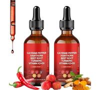 Aeluro - Gotas de cayena, extracto de pimienta de cayena Aeluro, extracto de pimienta de cayena, gotas de pimienta de cayena, gotas líquidas naturales de pimienta de cayena de 60 ml, fórmula natural