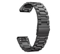 AEMALL Correa de reloj inteligente de acero inoxidable de liberación rápida para Garmin Fenix 7S 7 7X 6 6S 6XPo 5 5X 5S 3HR (color: negro, tamaño: 26 mm Descent Mk1 MK2)