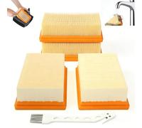 AEMCHDM 4 Filtros Aspiradora Kit de Repuesto Recambio y 1 Cepillo, Filtro de Pliegues Planos Apto para Aspiradoras Kärcher WD4 WD5 WD6 MV4 MV5 MV6, Accesorios para Aspirador en Seco y Húmedo