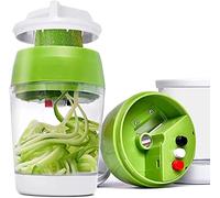 AEMEC Espiralizador de Verduras, Cortador de Verdura Manual 4 en 1,Rallador de Verduras Multifuncional, Cortador de Patatas Spiralizer, Espagueti en Espiral de Calabacín, Zanahorias, Pepinos