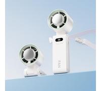 Aemmbon Chillbreeze Portable Turbo Cooling Fan, 100 Speed Stepless Adjust Foldable Mini Personal Fan, Ultra Quiet USB Rechargeable Handheld Desk Fan, Lightweight for Home Office Outdoor (White)
