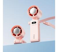 Aemmbon Chillbreeze Portable Turbo Cooling Fan, 100 Speed Stepless Adjust Foldable Mini Personal Fan, Ultra Quiet USB Rechargeable Handheld Desk Fan, Lightweight for Home Office Outdoor (Pink)