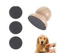 Aemmbon Pawsmooth - Silent Dog Nail File with 3 Sanding Pads, Manual Quiet Pet Nail Grinder Gentle Painless Nail Trimmer Ergonomic Wooden Handle Stress Free Grooming Tool (Natural Wood)