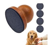 Aemmbon Pawsmooth - Silent Dog Nail File with 3 Sanding Pads, Manual Quiet Pet Nail Grinder Gentle Painless Nail Trimmer Ergonomic Wooden Handle Stress Free Grooming Tool (Brown)