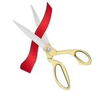 Aemoe Tijeras de corte de cinta de 26,7 cm, de metal resistente, tijeras profesionales para ceremonias, eventos especiales, inauguraciones y ceremonias, color dorado