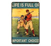 Aenaon Letrero de estaño vintage con texto en inglés "Life is Full of Important Choices", estilo retro, para el hogar, cocina, bar, rústico, decoración de pared, 20,3 x 30,5 cm