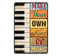 Aenaon Letrero de estaño vintage con texto en inglés "Make Your Own Kind of Music" para el hogar, cocina, bar, rústico, decoración de pared, divertido letrero decorativo de 8 x 12 pulgadas