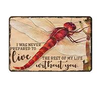 Aenaon Letrero de metal con libélula con texto en inglés "El resto de mi vida" para decoración de pared, hogar, bar, cafetería, garaje, cueva, 30,5 x 20,3 cm