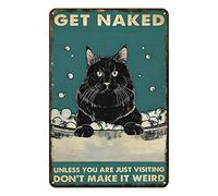 Aenaon Letrero de metal con texto en inglés "Get Naked Don't Make It Weird" de metal para decoración de pared para el hogar, el baño, 20,3 x 30,5 cm
