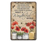 Aenaon Letrero de metal con texto en inglés "I See Trees of Green" para decoración de pared, hogar, bar, cafetería, garaje, cueva, 30,5 x 20,3 cm