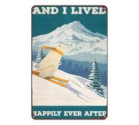 Aenaon Letrero de metal con texto en inglés "Snowboarding Polar Beer and I Lived Happily Ever After (cerveza polar y viví felizmente para siempre)