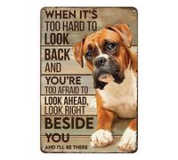 Aenaon Letrero de metal con texto en inglés "When Its Too Hard to Look Back", vintage, decoración de pared, hogar, bar, cafetería, garaje, cueva, 30,5 x 20,3 cm