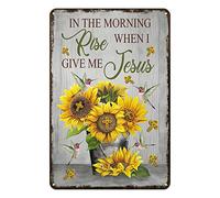 Aenaon Letrero de metal retro con texto en inglés "In The Morning Ride When I Give Me God", letrero de lata para el hogar, bar, patio, cueva, pared, decoración vintage, letrero novedoso de 8 x 12