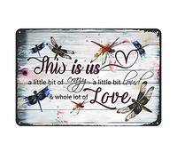 Aenaon Letrero de metal vintage con texto en inglés "This is Us Little Bit of Crazy para el hogar, cocina, garaje, bar, cueva, pared, decoración nostálgica, mariposa rústica, 30,5 x 43,2 cm