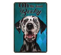 Aenaon Letreros de estaño para perros, vintage, con texto en inglés "Oh My God Becky" para el hogar, cocina, bar, decoración de pared, decoración de cueva de hombre, decoración occidental, 5.5 x 8