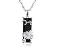 AENEAS Regalos del día de San Valentín para mujer, collar con signo del zodiaco para mujer, plata de ley 925, collar de constelación celestial de cristal negro, horóscopo, astrología, colgante del