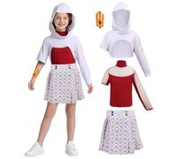 AENEY Disfraz de Nova Zombies 4 para niñas, vestido de baile de animadora con falda de malla, pulsera, disfraz de Halloween para niños (vestido, XXL)