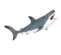 AENIMELY Megalodon - Figura de tiburón prehistórica con boca móvil, juguetes de tiburón grande, criatura del mar profundo, modelo de animal oceánico para niños, juguete de baño para decoración de