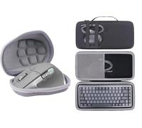 Aenllosi for Funda de Protectora rígida para ratón inalámbrico Logitech MX Master 4/3/3S/2S, Gris+Keyboard Logitech MX Teclado Mecánico Inalámbrico Iluminado Performance (Solo Funda，Negro)