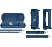 Aenllosi para Altavoz Bluetooth Portátil JBL Flip 7/6/5 Estuche Rígido Protector+Altavoz Bluetooth JBL Flip 7 Funda de Silicona, Estuche de Transporte con Correa, Únicamente la Funda, (Azul)