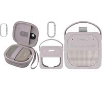 Aenllosi para Funda Rígida de Bose New SoundLink Micro Altavoz Bluetooth 2.ª generación, Arenisca+Silicona para Altavoz Bluetooth Portátil Bose New SoundLink Micro (2.ª generación), Solo Fund，Blanco