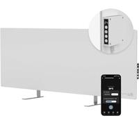 AENO LED Premium Eco Panel Calefactor Infrarrojos 700W - Calefacción inteligente de bajo consumo con termostato y WiFi, vidrio templado, montaje mural o suelo, diseño moderno, Reddot 2023, Blanco