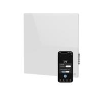 AENO Premium Eco Smart Quadro - Calefactor de pared infrarrojo 500W con termostato, WiFi, control por voz, pantalla LED, ahorro energético, diseño plano y elegante (blanco)