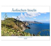 Äolische Inseln (Wandkalender 2026 DIN A2 quer), CALVENDO Monatskalender: Inselzauber auf den Liparischen Inseln, tolle Küsten und blaues Meer verzaubern die Vulkan Inseln