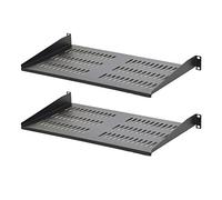 Aeons 1U - Estante universal para servidores ventilado, estante voladizo de 10 pulgadas de profundidad, para gabinete de red IT de 19 pulgadas, estante fijo para gabinete de servidor, paquete de 2