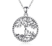 AEONSLOVE Collar Arbol de la Vida Plata De Ley 925 Colgante Dia de la Madre 3 Hijos Colgantes Mama Árbol de la Vida Joyas Madre e Hija Regalo para Abuela