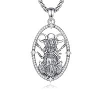 AEONSLOVE Collar Diosa Hécate para Mujer Colgante Hecate Plata de Ley 925 Collar Diosa de la Triple Luna Joyas Brujería Wicca (Circonita)