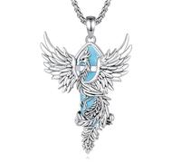 AEONSLOVE Collar Fénix para Mujer Colgante Amazonita Piedra Natural Collar de Cristal Phoenix Collares Piedras Naturales Joyas Fenix con Amazonita