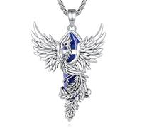 AEONSLOVE Collar Fénix para Mujer Colgante Lapislázuli Piedra Natural Collar de Cristal Phoenix Collares Piedras Naturales Joyas Fenix con Lapislázuli