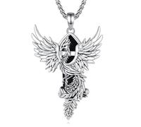 AEONSLOVE Collar Fénix para Mujer Colgante Obsidiana Negra Piedra Natural Collar de Cristal Phoenix Collares Piedras Naturales Joyas Fenix con Obsidiana