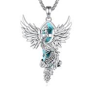 AEONSLOVE Collar Fénix para Mujer Colgante Turquesa Piedra Natural Collar de Cristal Phoenix Collares Piedras Naturales Joyas Fenix con Turquesa