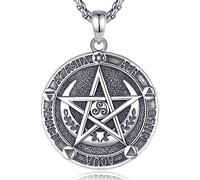 AEONSLOVE Collar Pentagrama Plata de Ley 925 para Mujer Hombre Colgante Pentagrama Wicca con 5 Fuerzas Elementales Joyas Brujería Amuleto Protección Regalo Mágico Esotérico Oculto
