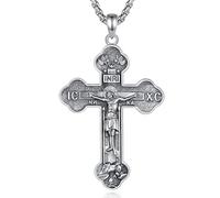 AEONSLOVE Crucifijos Colgante Cruz Hombre Crucifijo Collar Cruz Jesucristo Plata de Ley 925 para Mujer Colgante Cristo Joyas Cristiana Religioso Regalo Católico