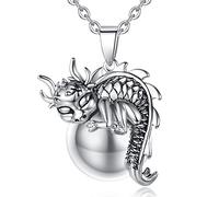 AEONSLOVE Llamador de Angeles Embarazada con Dulce Melodía Collar Dragón para Futuras Madres Regalo Original para Mujer Embarazada, 2 Cadenas