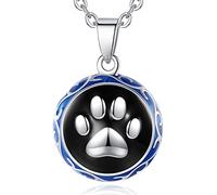 AEONSLOVE Llamador de Angeles Embarazada con Dulce Melodía Collar Huellas de Perro para Futuras Madres Regalo Original para Mujer Embarazada, 2 Cadenas