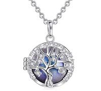 AEONSLOVE Llamador de Ángeles para Futuras Madres Collar Mujer Embarazada con Arbol de la Vida, 2 Cadenas