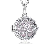 AEONSLOVE Llamadores de Angeles Embarazadas Collar Mujer Embarazada Colgante Árbol de la Vida para Futuras Madres Regalo Original para Mujer Embarazada, 2 Cadenas (Gris Perle)