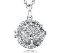 AEONSLOVE Llamadores de Angeles Embarazadas con Dulce Melodía Collar Colgante Árbol de la Vida para Futuras Madres Regalo Original para Mujer Embarazada, 2 Cadenas