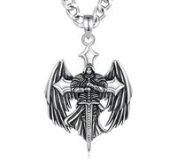 AEONSLOVE Medalla San Miguel Arcangel para Hombre Mujer Colgante Cruz de San Miguel Arcangel Plata de Ley 925 Collar Religiosa Joyas Católico Cristiana