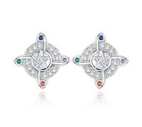 AEONSLOVE - Pendientes de lazo de bruja para mujer, pendientes celtas de plata 925 con piedra de luna